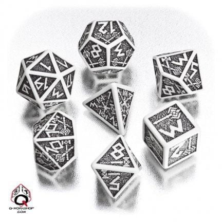 Set of Dwarven Dice White & Black