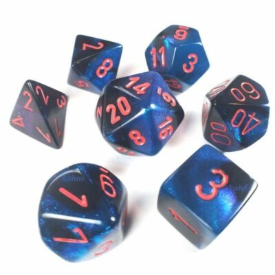 Gemini Mini- Polyhedral Black-Starlight/red 7-Die Set