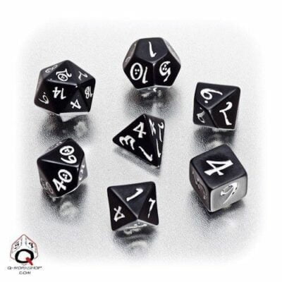 Set of Classic RPG Dice Black / White