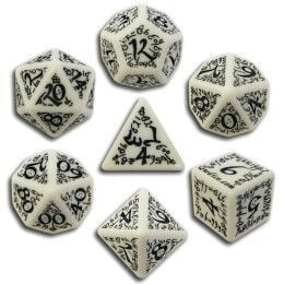 Set of Elvish Dice White / Black