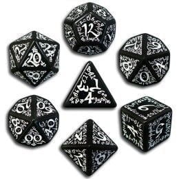 Set of Elvish Dice Black / White