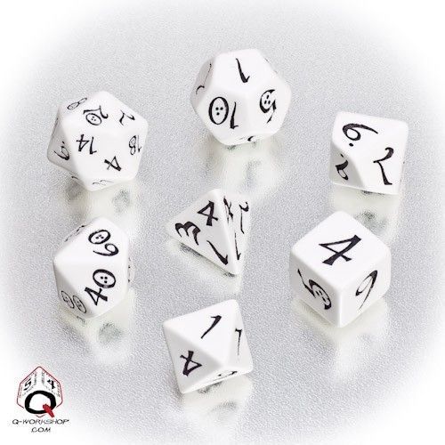 Set of Classic RPG Dice White / Black