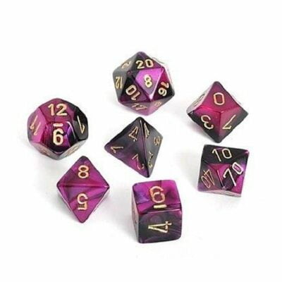 Gemini Mini- Polyhedral Black-Purple/gold 7- Die Set