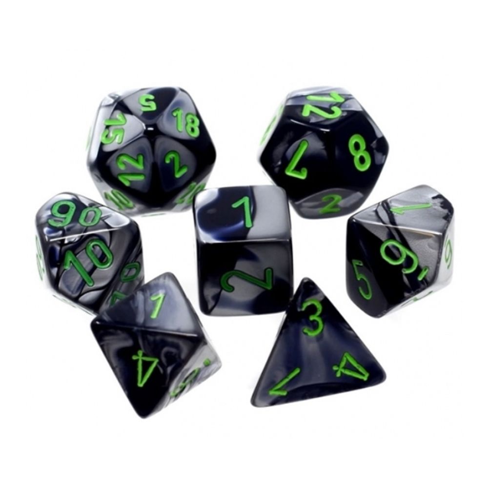 Gemini Mini- Polyhedral Black-Grey/green 7- Die Set