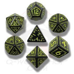 Set of Runic Dice Black / Yellow