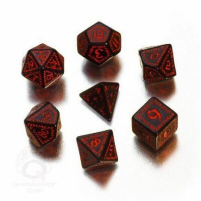 Set of Runic Dice Black & Red