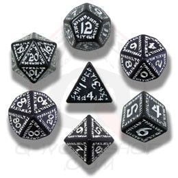 Set of Runic Dice Black / White