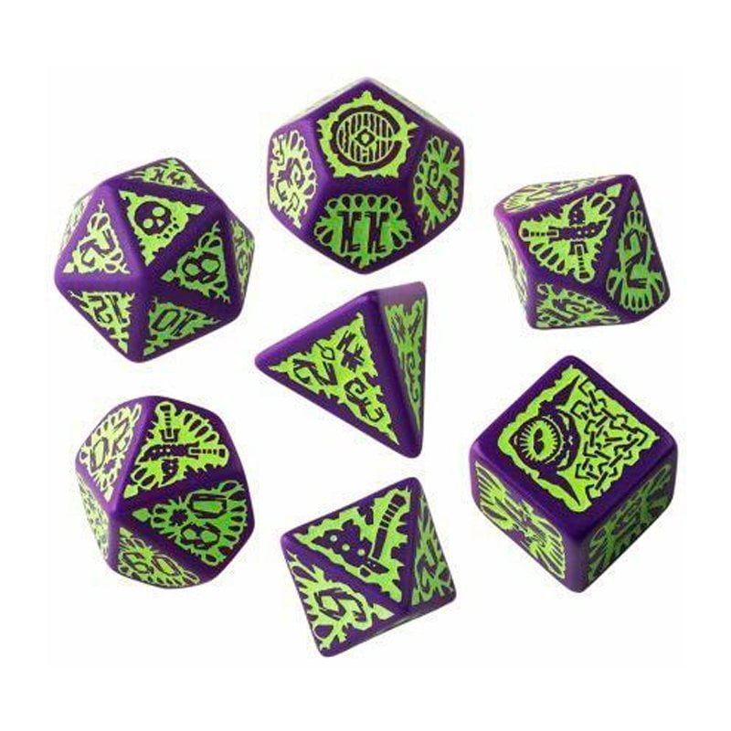 Set of Pathfinder Dice / Goblin Purple & Green