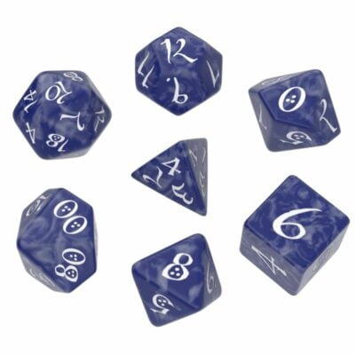 Classic RPG Cobalt & white Dice Set