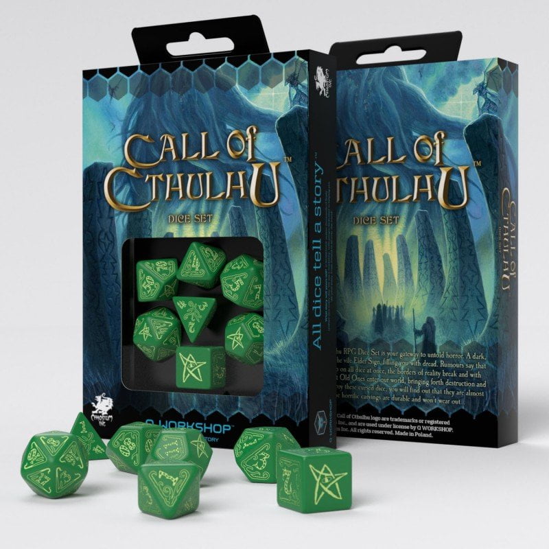 Call of Cthulhu Green & Glow-in-the-dark Dice Set (7)