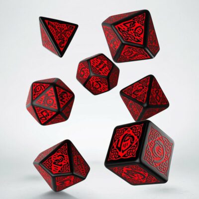 Celtic Black & Red Dice Set (7)