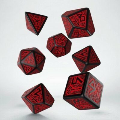 Dwarven Black & red Dice Set (7)