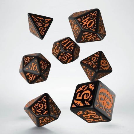 Halloween Pumpkin Black & Orange Dice Set