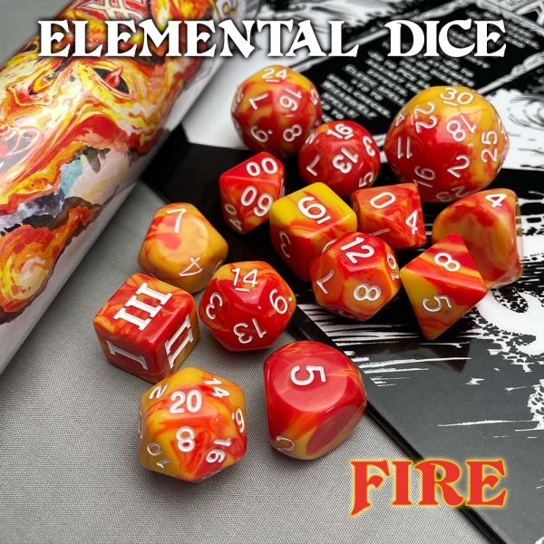 DCC RPG Dice Set Elemental Dice: Fire