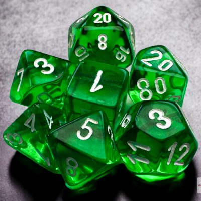 Translucent Mini-hedral™ Green/white 7-Die Set